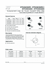 DataSheet STD4NK50ZD pdf